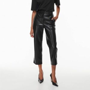 Aritzia Babaton Command Cropped Pants Super Soft Vegan Leather Stretch Black 6